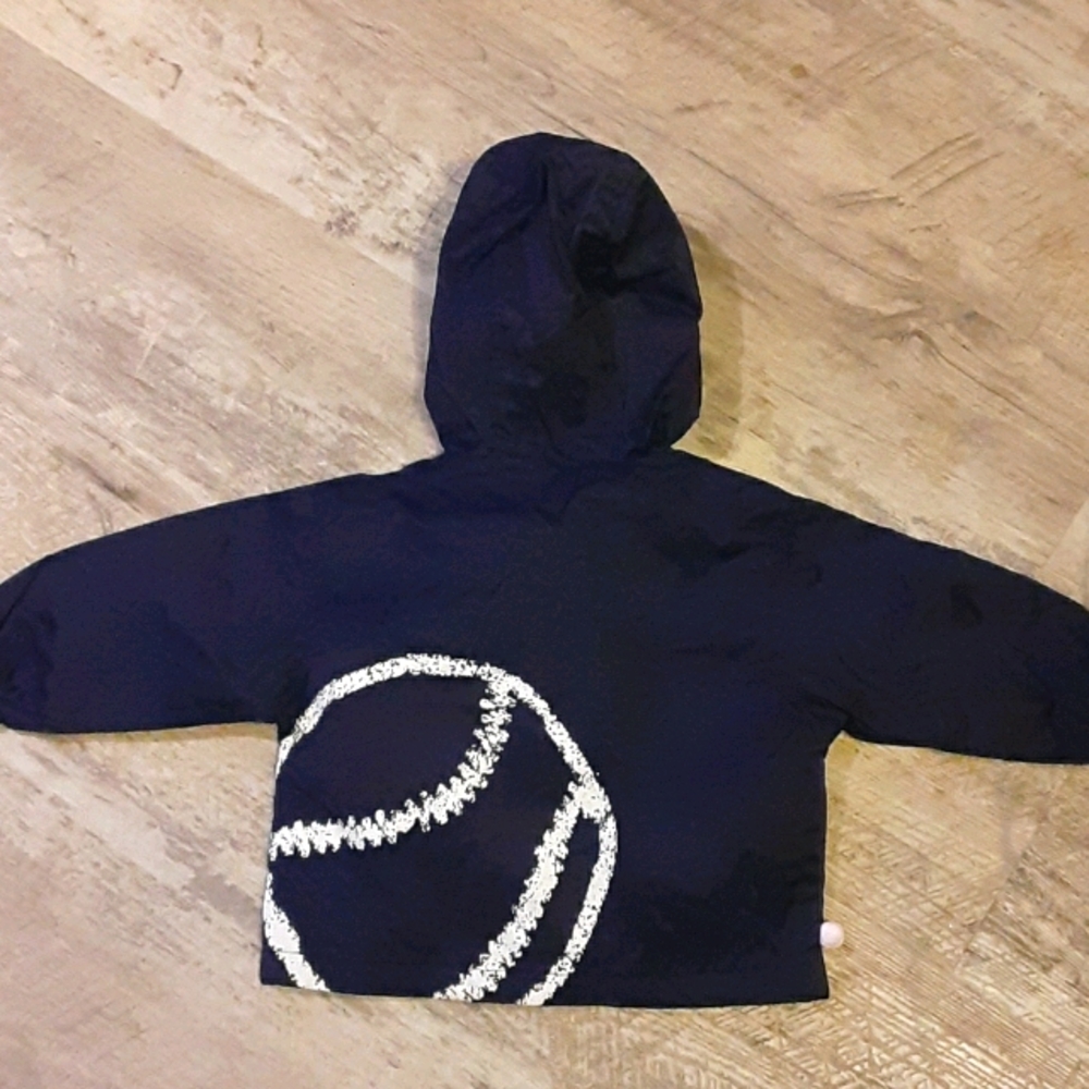 Lightweight lined rain coat baseball theme